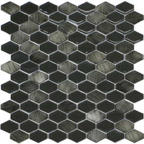 Anthracite Hexagon - glass tile